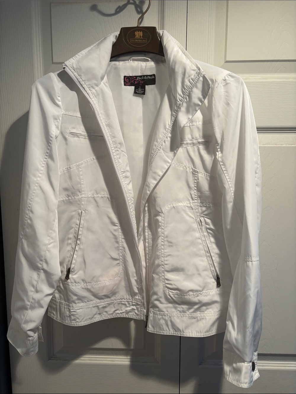 Peck & Peck White Utility Jacket